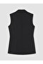 Black Jacket Collar Crepe Women's Classic Vest - 2