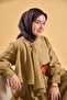 وشاح حريري من التويل باللون الأسود الفاتح