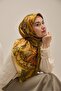 Twill Silk Scarf Art Pattern Khaki 90X90 - 3