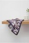 Shiny Textured Scarf Smoked Purple-Powder Tone Geometric Patterned Water-Repellent Shiny 90X90 - 5