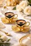 Damat Cup Turkish Coffee Presentation Set 2-Piece Metal Coffee Cup Set Coffee Cup Porcelain