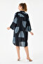 Black Italian Plus Size Ethnic Pattern Tunic Shirt Dress 42 - 46 Size - 6
