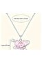 316L Steel Chain Silver Color Pink Heart Dock Model Necklace - 6