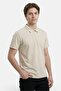 Men Regular Fit Herringbone Short Sleeve Polo Shirt, Cream