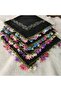 Handmade Needlework Writing, Scarf, Yemeni, Mevlit Cover, Head Cover, 4 Sides Embroidered, 100% Cotton, 100*100cm - 7