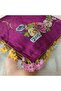Handmade Needlework Writing, Scarf, Yemeni, Mevlit Cover, Head Cover, 4 Sides Embroidered, 100% Cotton, 100*100cm - 4