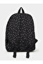 Girls Black Graphic Bow Print Backpack - 3