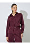 Burgundy Belted Shirt And Trousers Co-Ord Set - 2