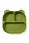 Mio Vacuum Base 3-Compartment Silicone Food Plate with Panda Figure, Bpa-Free, Green - 2