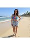 Women's Beachwear Blue Color Printed Strapless Bikini Top Bb2723 - 3
