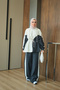 Women's Double Color Hooded Set Black - 3