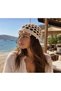 Pearl-Embellished Fishnet Beanie - 2