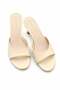 Cream Women's Short Heeled Strappy Slippers Daily Stylish Open Toe Slippers