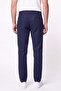 Comfort Fit Elastic Waist 100% Linen Navy Blue Trousers P 1215 - 4