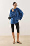 Crew Neck Linen Shirt Blue - 8