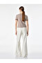 Cotton Short Sleeve Contrast Piping Crew Neck Striped Ribbed T-Shirt - 4