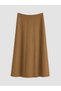Khaki Buy A-Line Skirt with Zipper - 5