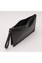 Noctra Black Leather Clutch – Unisex Handbag with Card Holder, Phone Compartment, and Zippered Inner Pocket - 5