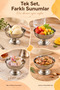 Set of 4 Stainless Metal Ice Cream Bowls with Stand Presentation Bowls 120 ml Ice Cream Dessert Bowls - 5