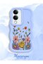 Vivo Y19 Compatible Case Camera Protector Blue Silicone Couple Phone Case Floral Pattern - 2
