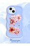 iPhone 15 Compatible Case Camera Protector Blue Silicone Couple Phone Case Floral Pattern - 2