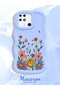 Redmi 10C Compatible Case Camera Protector Blue Silicone Couple Phone Case Floral Pattern - 2