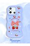 Poco C55 Compatible Case Camera Protector Blue Silicone Couple Phone Case Strawberry Pattern - 2