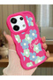 Redmi Note 13 Pro 5g Compatible Case with Camera Protection Red Silicone Couple Phone Case with Floral Pattern