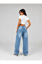 Ice Cream Color Front Side Panels with Knee Detailing Baggy Jeans - 3