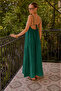 Adjustable straps square neck long woven dress - 3
