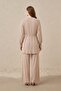 Stone-Balloon Sleeve Modal Tunic with Gipe Detail - 4