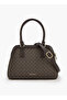 Monogram Print Tote Bag with Detachable Strap