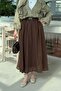 Belted Pocketed Hijab Skirt Bitter Brown