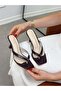Brown Leather (Jayla) Flip-Flop Heeled Slippers - 5
