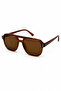 Men's Retro Design Brown Frame Brown Glass Sunglasses - 5