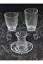 24 Piece Luxury Glass Cup Set - Tea Set for 6 People + Soft Drink & Water Glass Dowry Set - 3