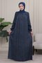 Shirt Roba Front Buttoned Embossed Patterned Dress Hijab Dress Mother's Dress Prayer Dress