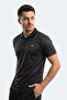 Robles Men's Polo Collar Black T-Shirt - 4