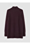 Purple Half Turtleneck Oversized Women's Knitwear Tunic - 2