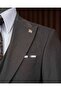 Slim Fit Men's Pointed Collar Jacket Vest Pants Suit Anthracite T20125-08 - 3