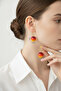 Cherry Design Yellow Tone Bijoux Earrings - Stylish Dangle Earrings with Vibrant Color Transition - 3