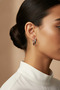 Pair of Gray Color Plain Hoop Earrings Stylish and Modern Design for Everyday Wear - 2