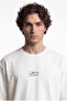 Men's Shadow of Doubt Printed Crop Oversize T-Shirt Ecru - 6