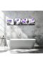 Canvas wall art for bedroom Black and white landscape purple flowers bathroom wall Decor for kitchen Artwork 12" x 12" 4 Pieces Framed Canvas - 8