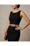 Gold Plated Belt with Gold Stone Buckle Fits up to Size 50 - 5