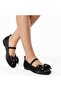 Mecda Black Satin Bow Ballerina Shoes - 4