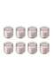 HÖKGÖK 8-Piece Scented Glass Candle Set – Pink Floral, Pale Pink, 12-Hour Burn