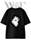 Salvador Dali Design Printed Unisex Black Oversize T-Shirt