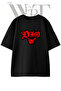 Dio Rock Hand Design Printed Unisex Black Oversize T-Shirt