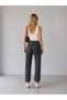 Women's Brown Stone Detailed Cut-Cuff Boyfriend Mom Jeans Denim Trousers - 4
